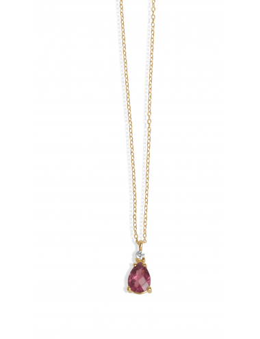 -Collar oro rosa Brillante y Turmalina -A01-75T-43:03