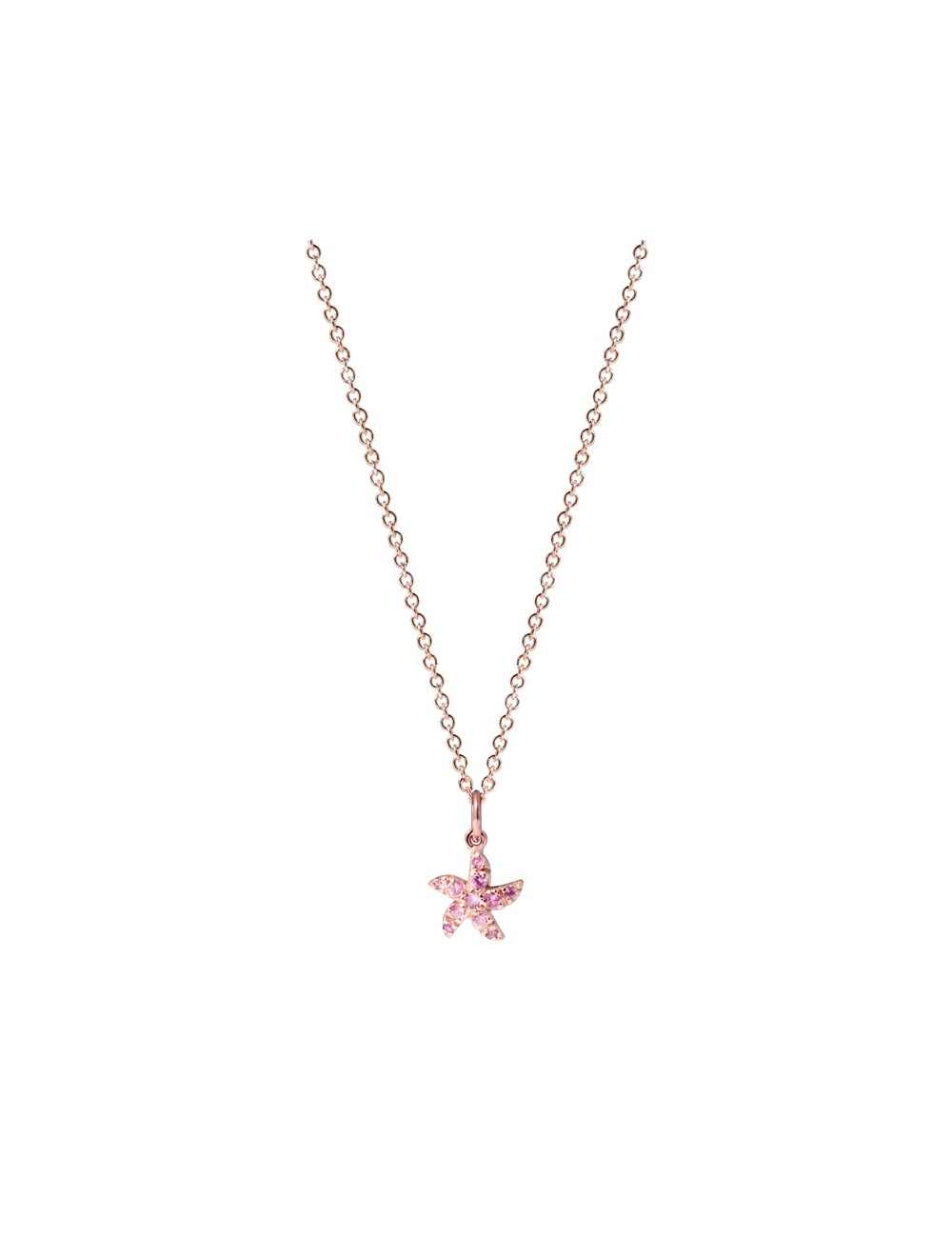 Sardà -Collar Oro rosa con zafiros rosas forma estrella -FC6545R009