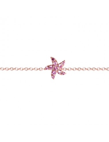 Sardà -Pulsera Oro rosa con zafiros rosas forma estrella -FB6544R009