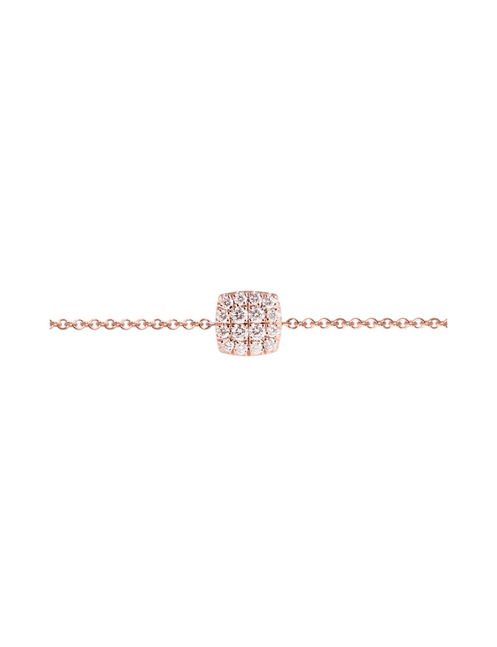Sardà -Pulsera Oro rosa con diamantes forma cuadrada -FB2595R001