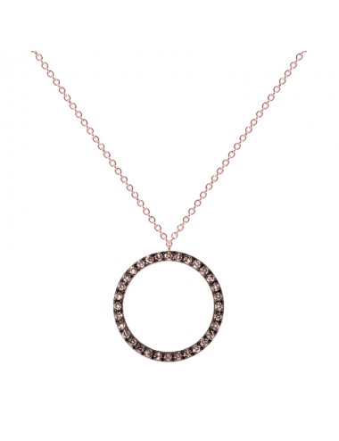-Collar Oro rosa con diamantes brown forma circular -FC3405-50R002N