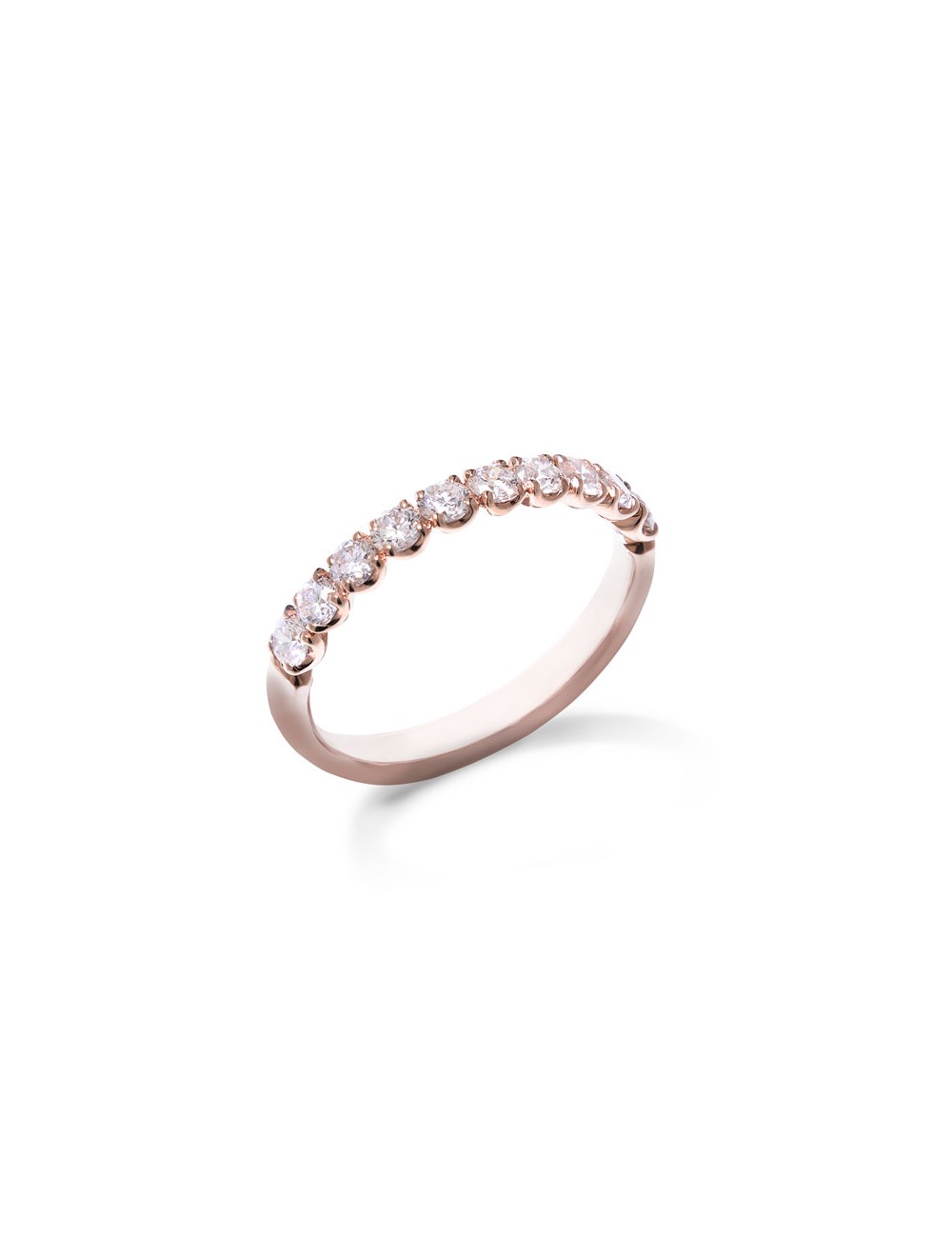 Sardà -Anillo alianza de oro rosa con medio perímetro de diamantes -FA1226R001