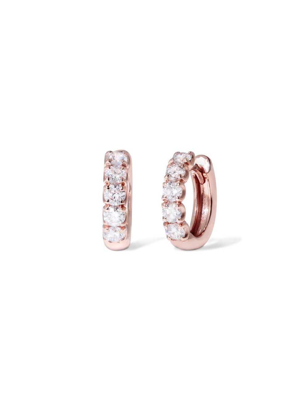 Sardà -Pendientes de aro de oro rosa con diamantes -FO2147R001
