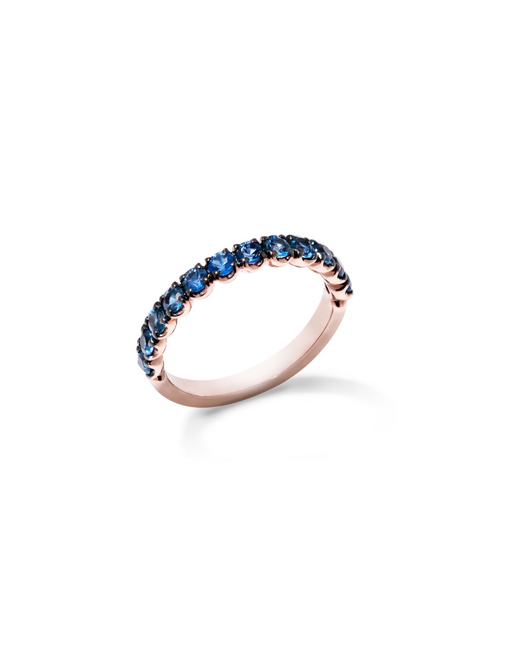 Sardà -Anillo media alianza oro rosa de zafiros azules -FA1112R008N