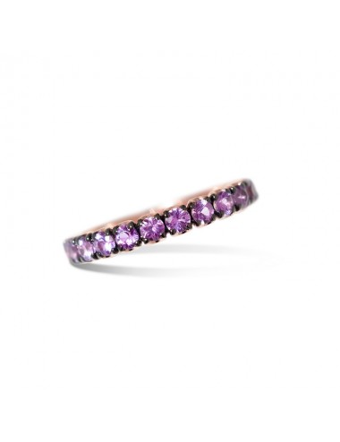Sardà -Anillo media alianza oro rosa con zafiros violeta -FA1113R011N