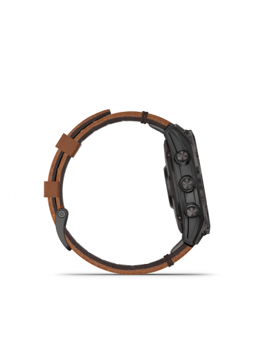Garmin -Garmin Epix (Gen 2) - Zafiro: titanio negro con correa de cuero -010-02582-30