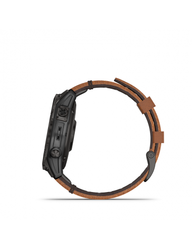 Garmin -Garmin Epix (Gen 2) - Zafiro: titanio negro con correa de cuero -010-02582-30