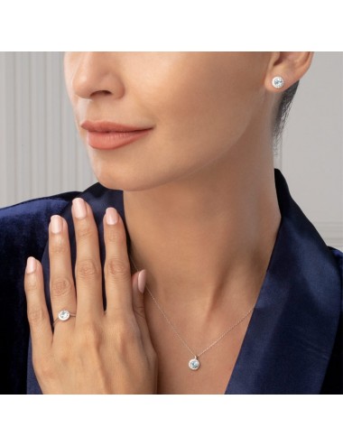 Sardà -Pendientes en oro blanco con diamantes y topacio en azul celeste -520183